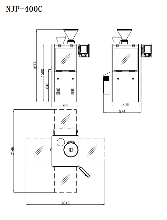 Llenadora de c&aacute;psulas el&eacute;ctrica en polvo tama&ntilde;o 1 NJP-400C